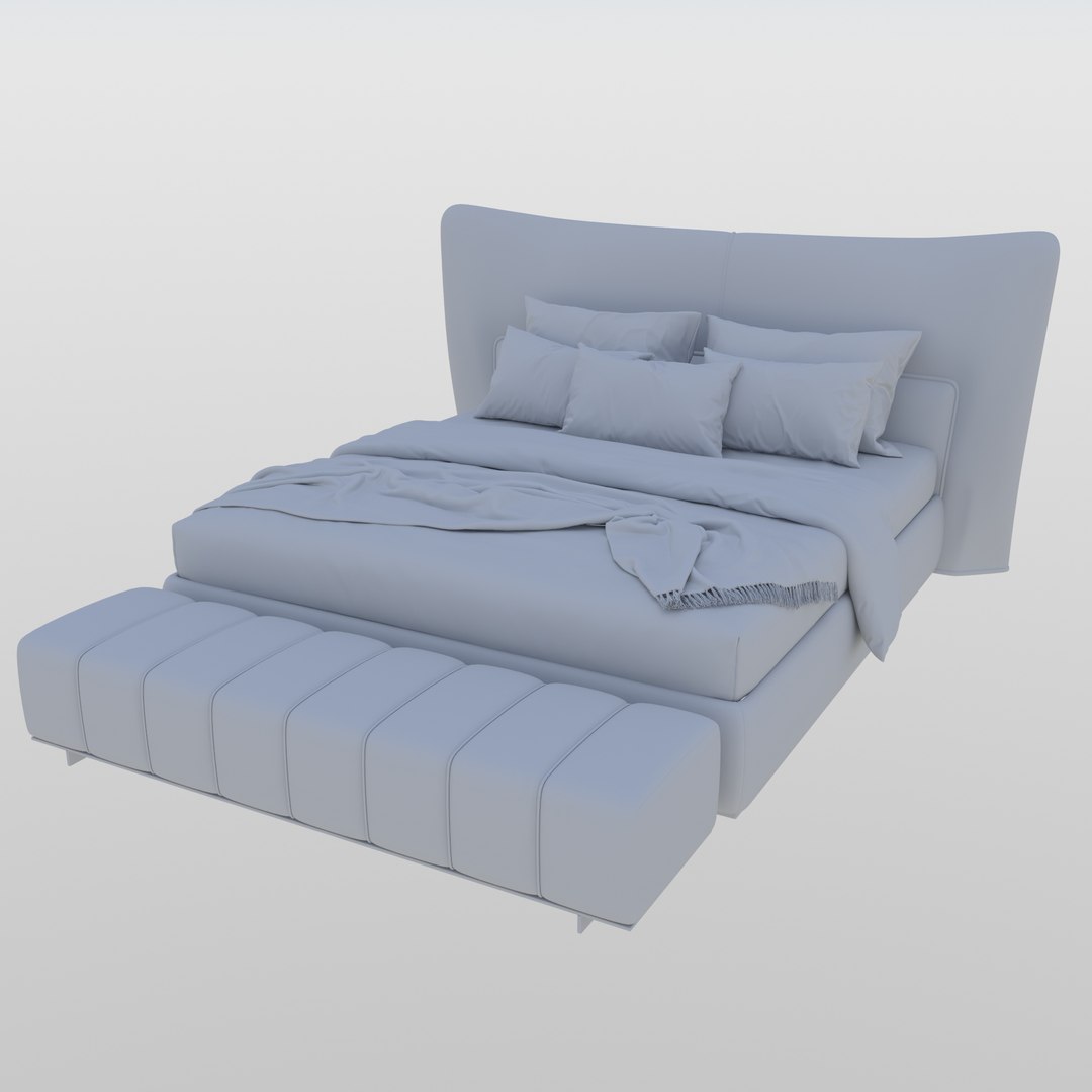 Bed And Bench Model - TurboSquid 1987857