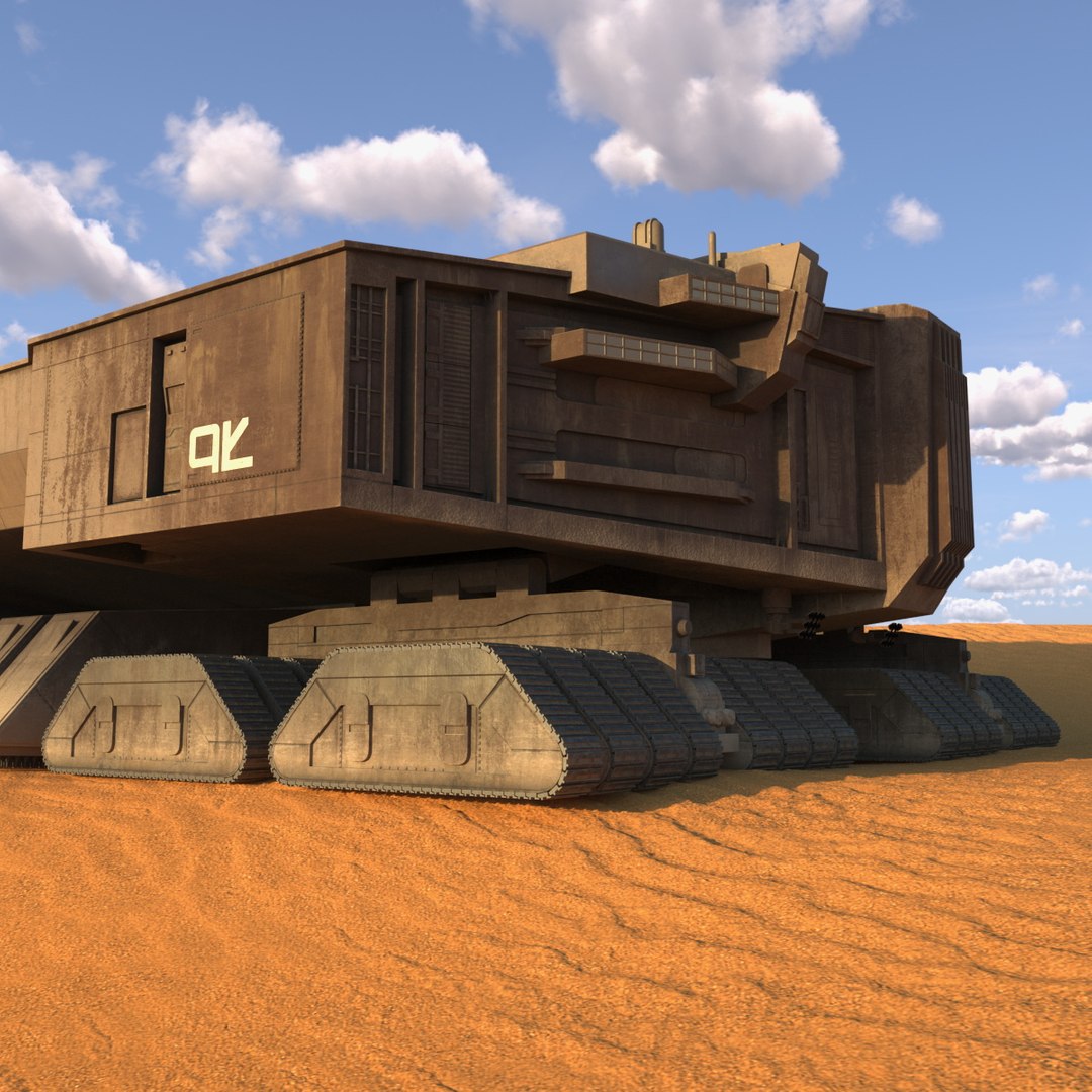 Sci-Fi Desert Harvester Rigged 3D model preview