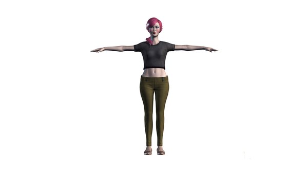 3D Woman with black tops - TurboSquid 1901976