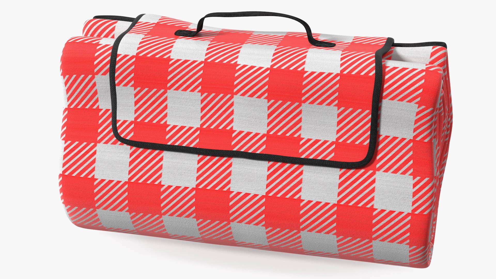 3D Classic Red And White Checkered Picnic Blanket Folded Model ...