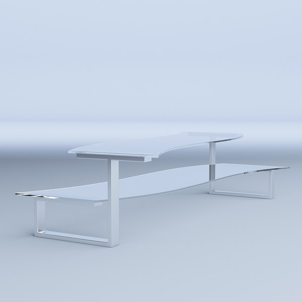 3D modern glass coffee table model