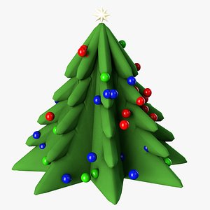 3D Festive Decorated Christmas Tree