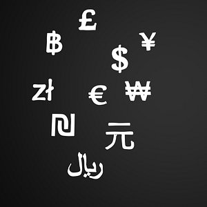 3d currency symbols model