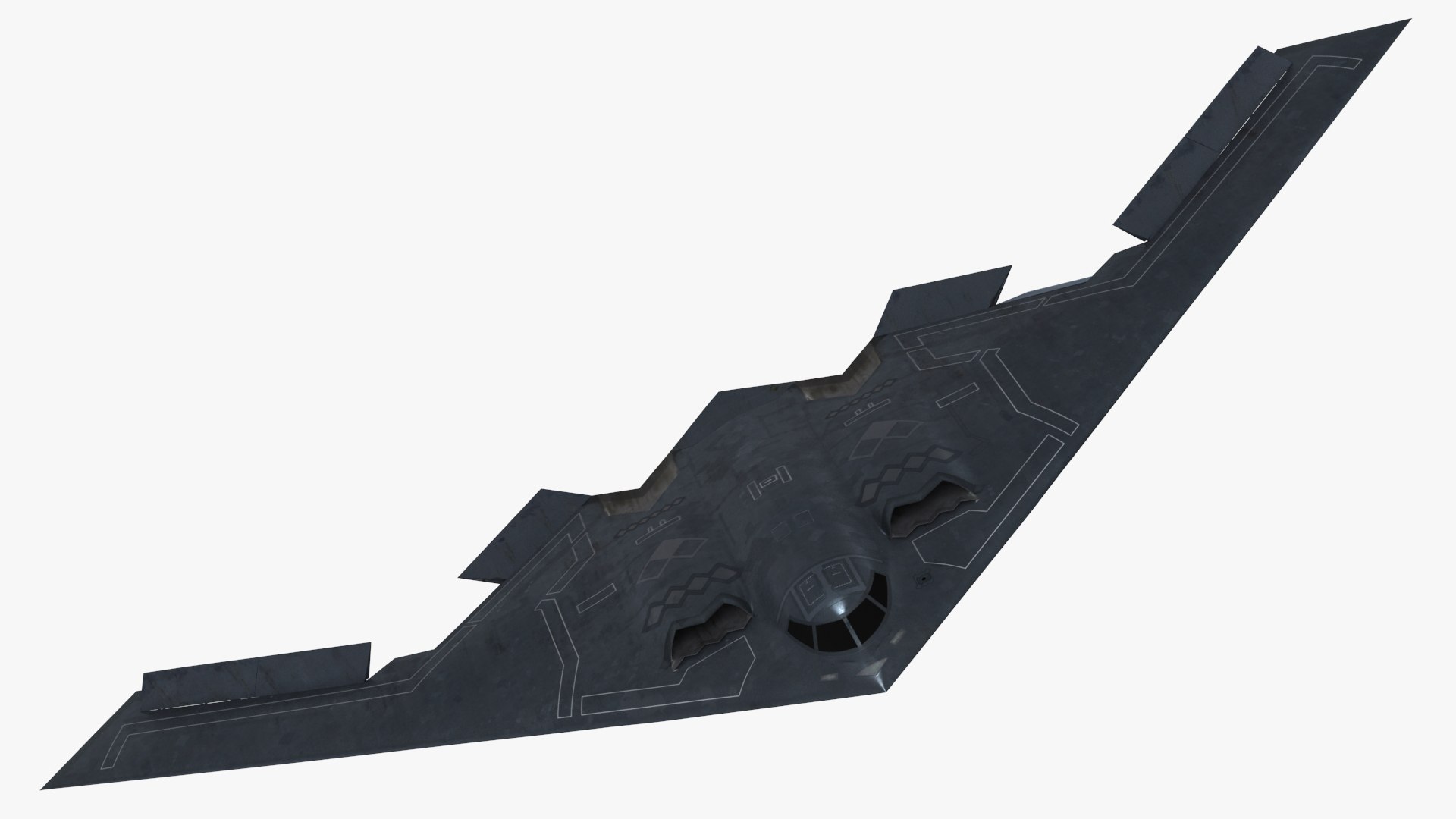 Long-Range Penetration Bomber Aircraft Rigged 3D model preview
