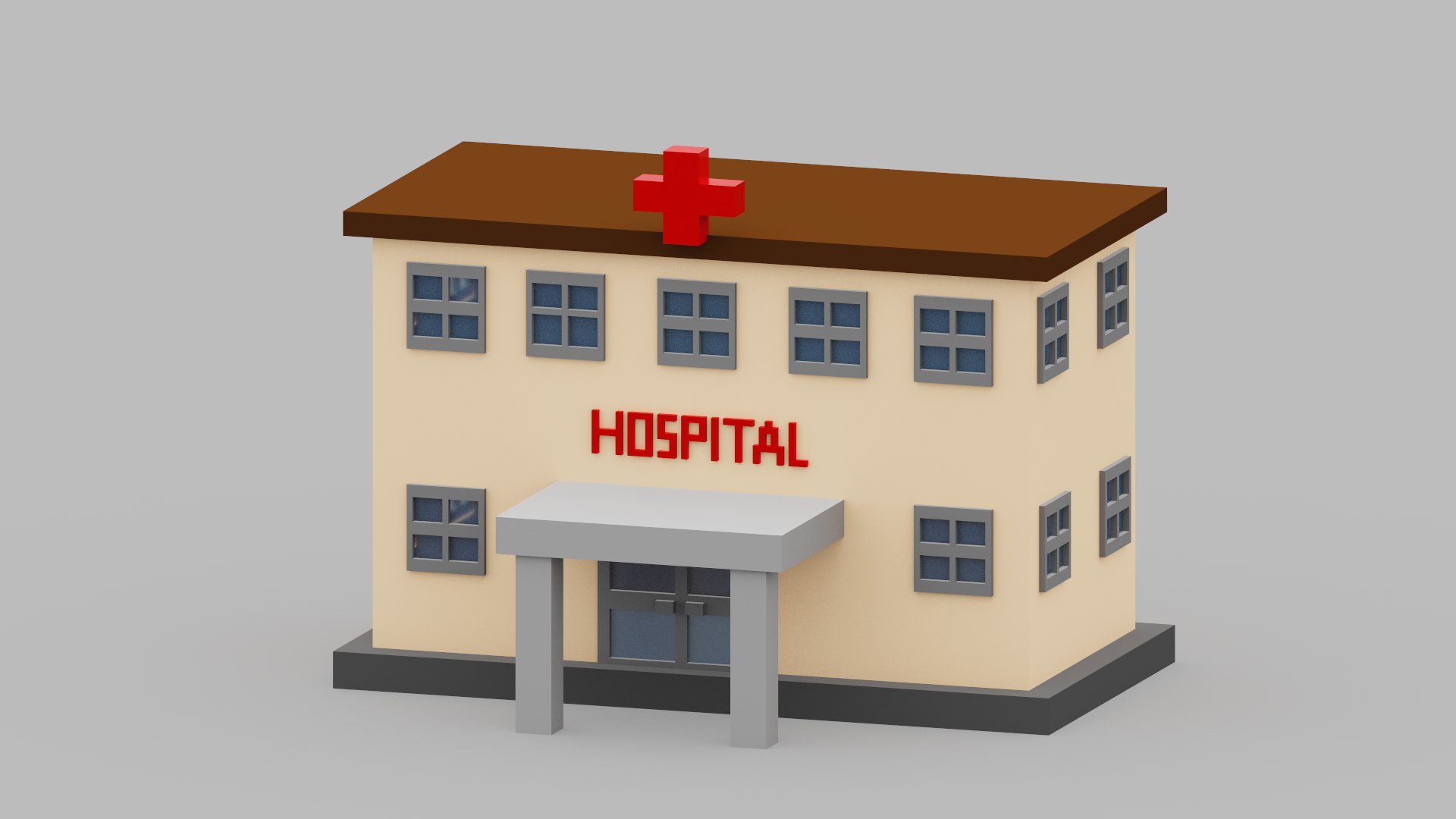 Voxel Hospital 3D Model - TurboSquid 1894959