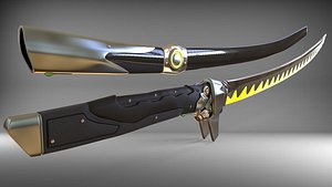 katana dragon sword 3D model