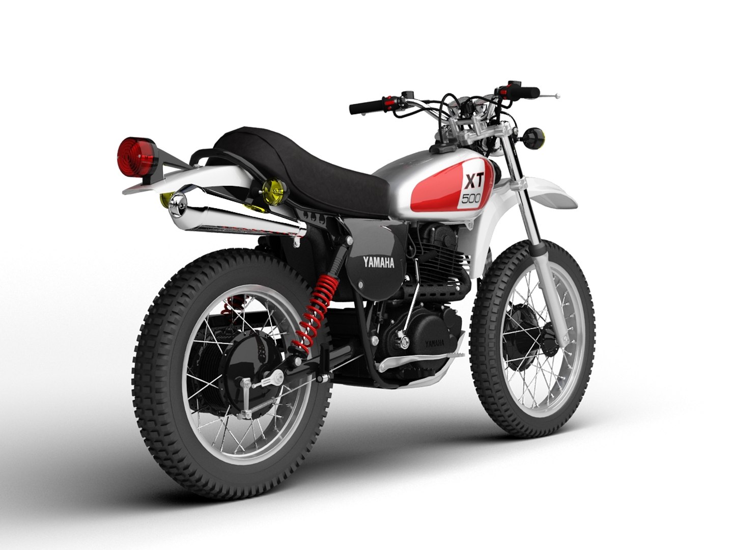 3d Yamaha Xt500 1975 Motorcycle Model