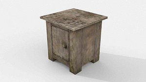 3D Distressed Vintage Small Side Cabinet model