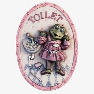 Bathroom Sign Decor PBR model