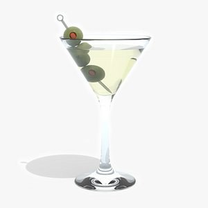 3D cocktail martini olives