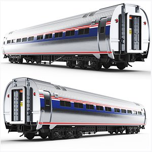 Detailed Passenger Train Car 3D
