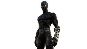 Spider Man Black and Gold Advanced Suit 3D Model Game Ready