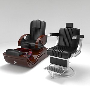 beauty salon chairs 3D model