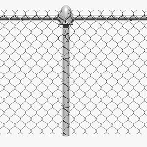 chain link fence metal 3d dxf
