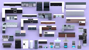 3D model Kitchen Cabinet 3D Model STL 3D Printable Miniature Furniture