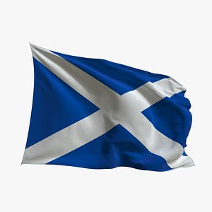 Realistic Animated Flag - Microtexture Rigged - Put your own texture - Def Scotland