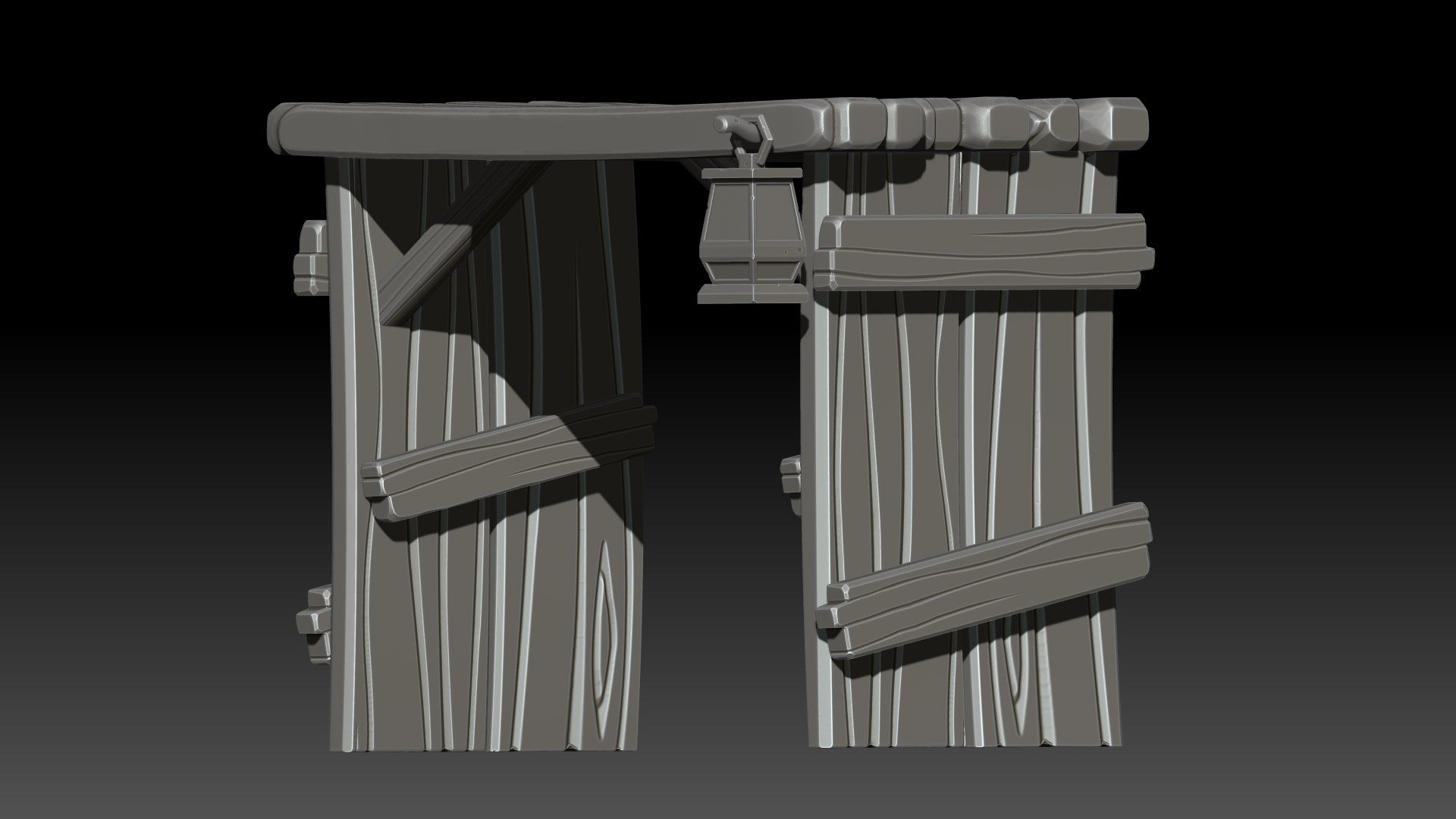 Stylized Wooden Gate 3D Model - TurboSquid 1707988