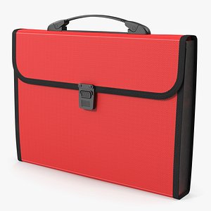 Expanding File Folder with Handle Red 3D model