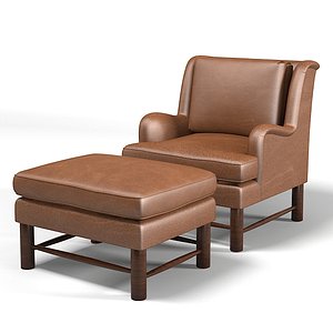 gregorius pineo 5552 KEITH ARMCHAIR club wing lounge chaise armchair foot stool chair ottoman  leather  traditional classic country style