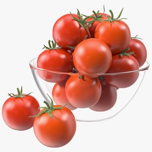 Cherry Tomatoes in Glass Bowl Fur model