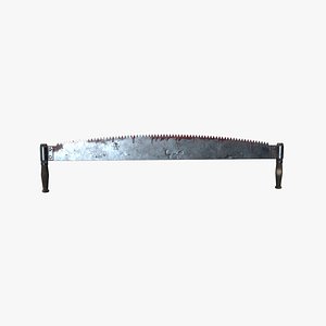 3D Medieval Cross Cut Saw