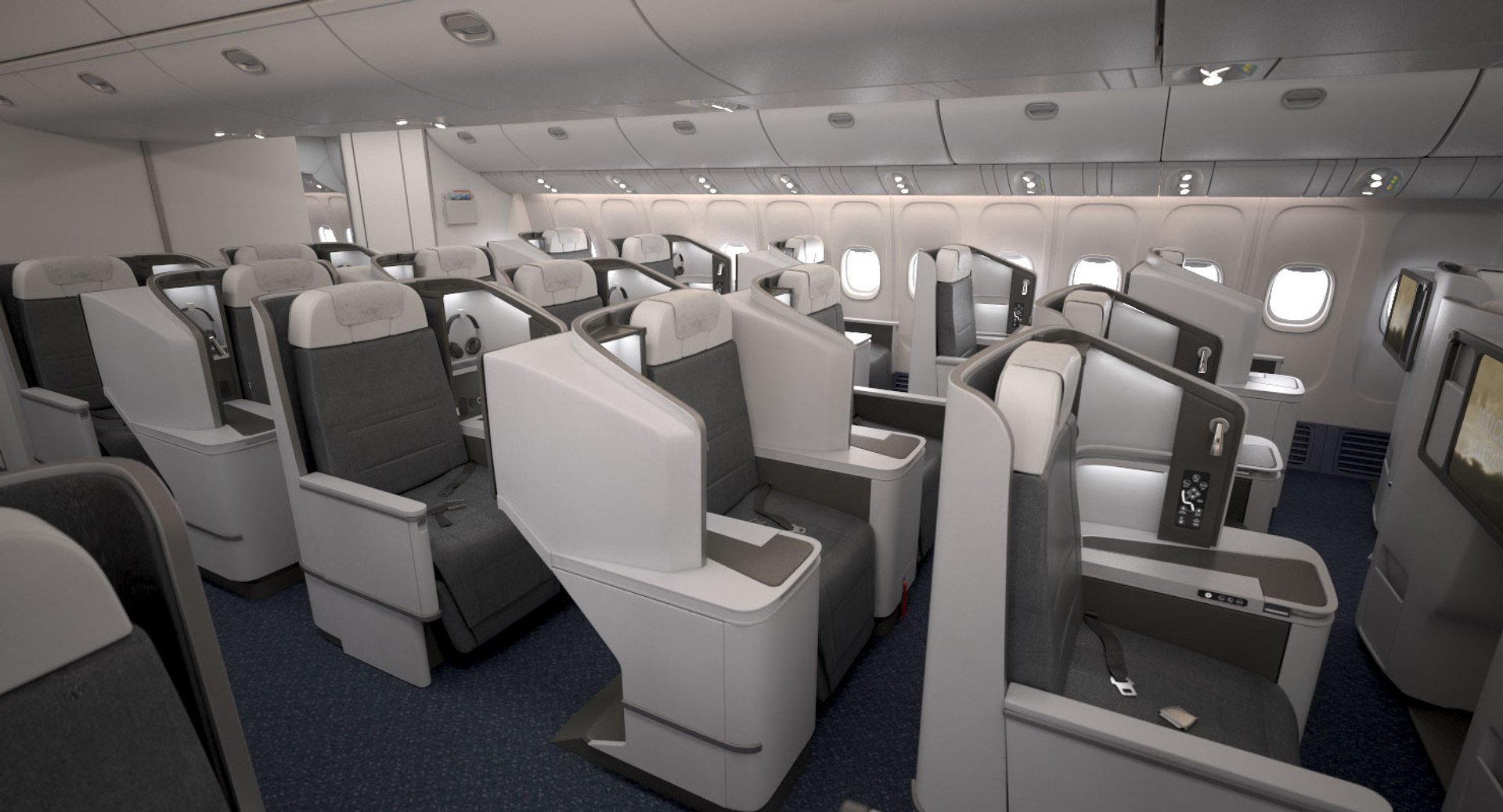 Boeing 777 Cabin 3d Model - Turbosquid 1353948