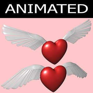 winged heart animation 3d model
