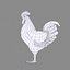 rooster multi colored 3d max
