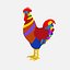 rooster multi colored 3d max