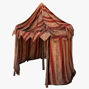 3D Medieval Fair Tent Market Stall model