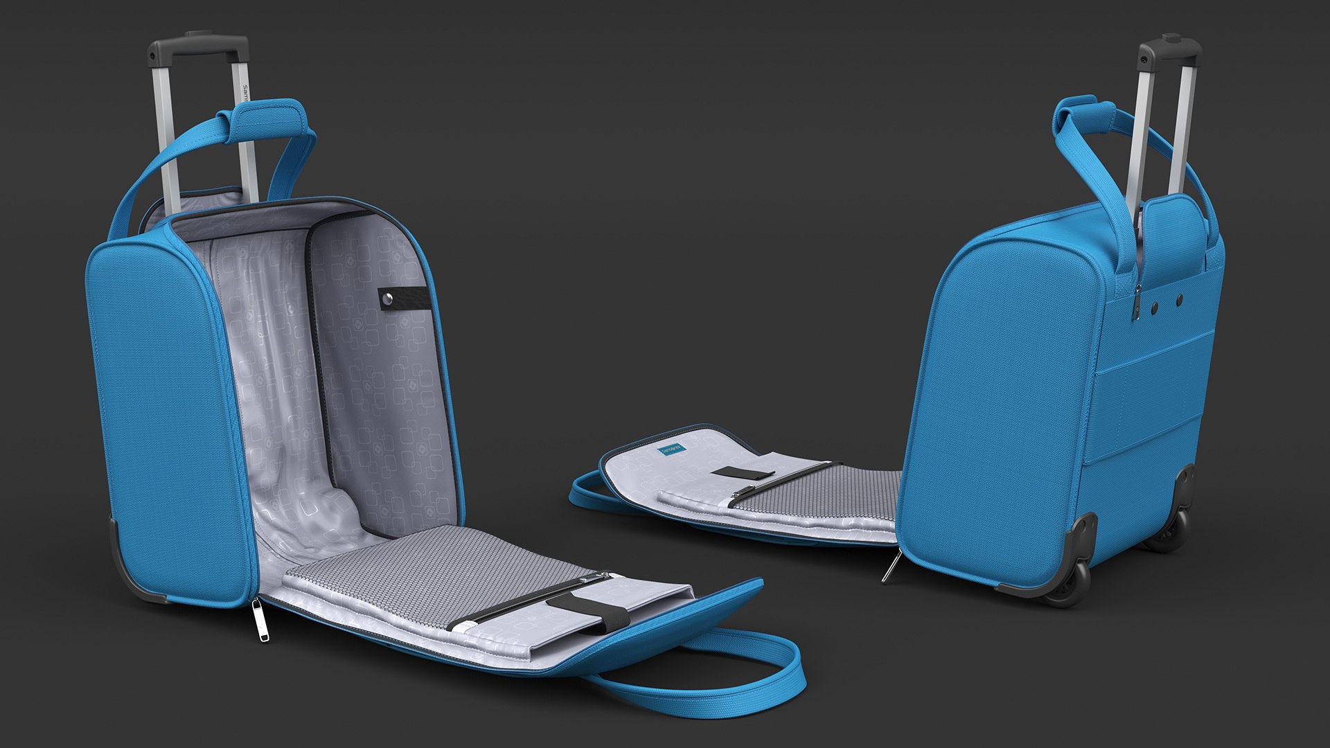 Open Softshell Luggage Samsonite Blue 3D Model - TurboSquid 2086162