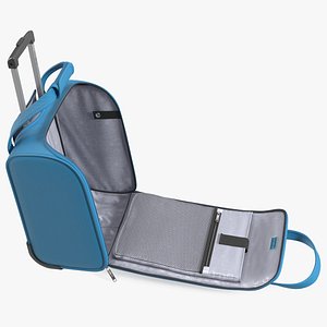 Open Softshell Luggage Samsonite Blue 3D model