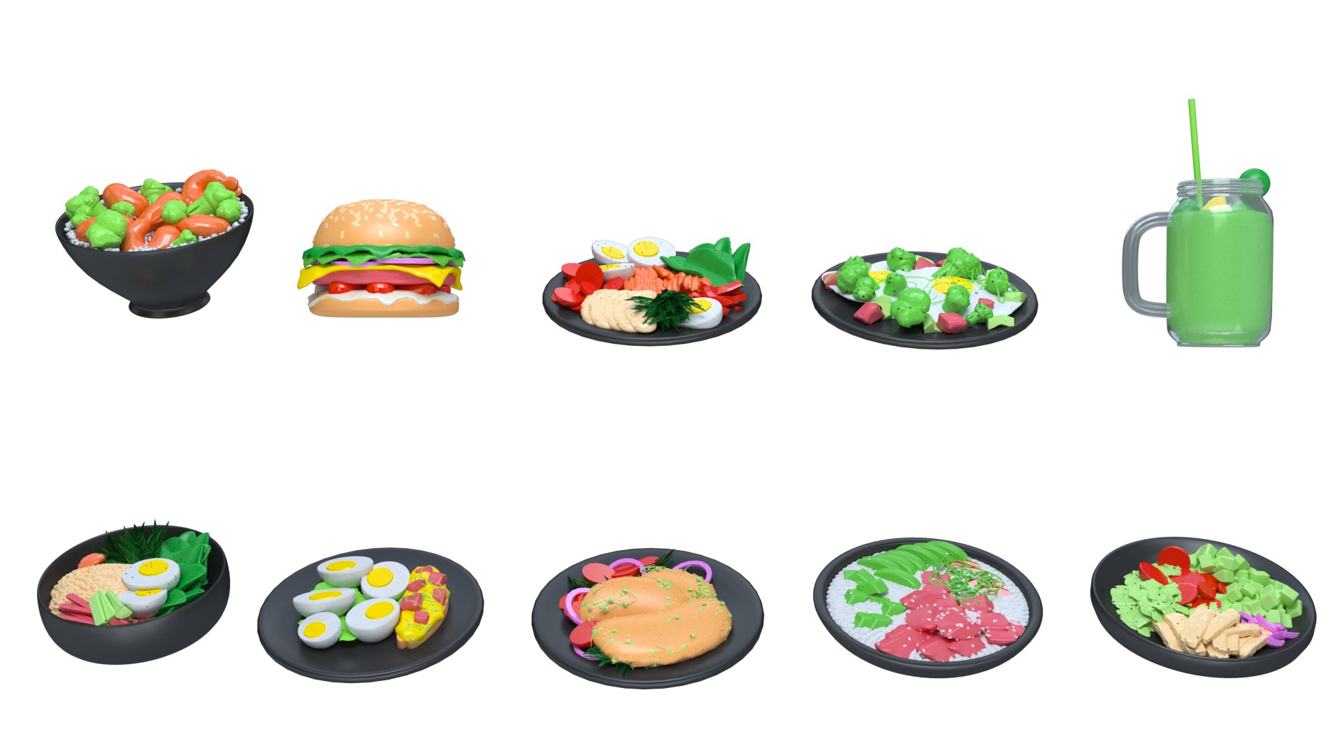 Food Soup Rice Hamburger Fruit Juice Poached Egg Salad Fat Reduction ...