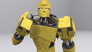 ROBOT YELLOW FIGHTER IK RIGGED LOWPOLY GRIDLOCK