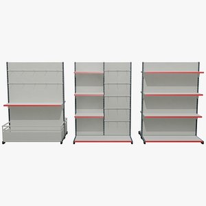 Clean Store Shelf Pack 1 3D model