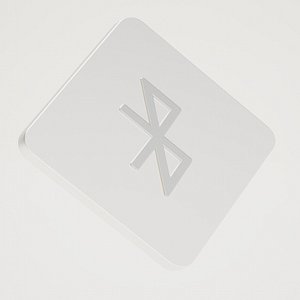 3D Bluetooth Icon Silver