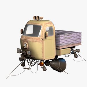 3D dieselpunk motocarro model