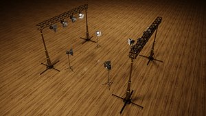 Lighting Truss Stand Low-poly 3D model 3D model