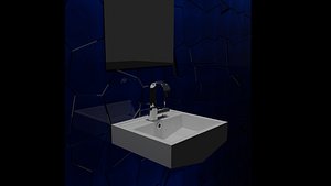 Modern Bathroom Sink with Faucet 3D