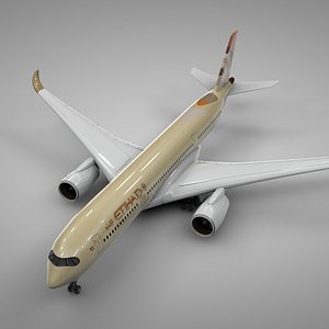 3D airbus a350-900 etihad airways model