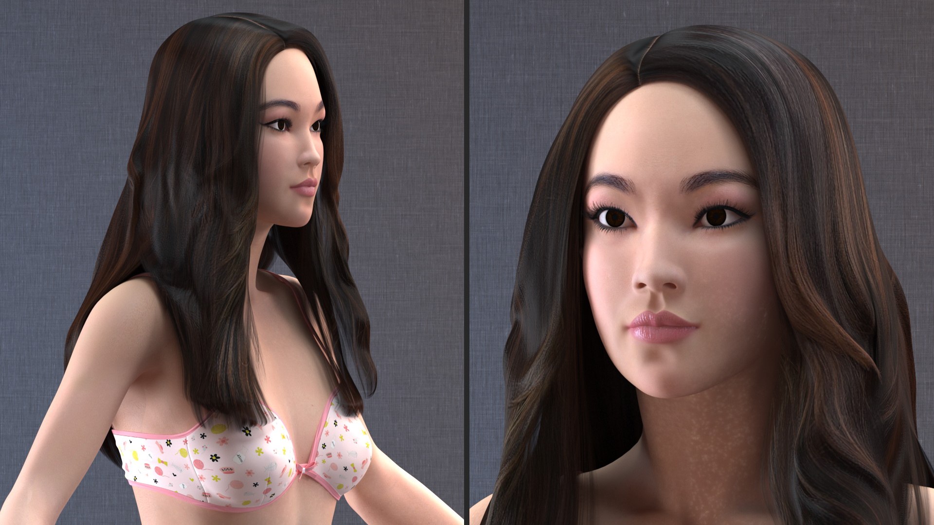 Asian Woman in Lingerie Rigged for Modo 3D Model $199 - .ma - Free3D