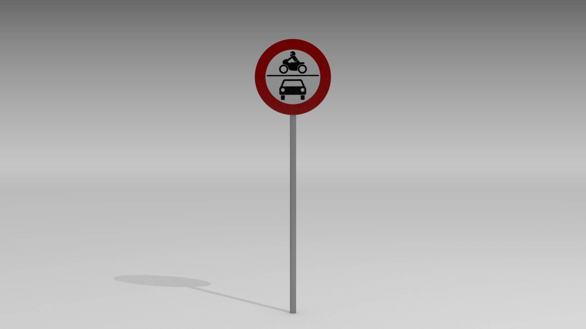 3d vehicles prohibited sign model