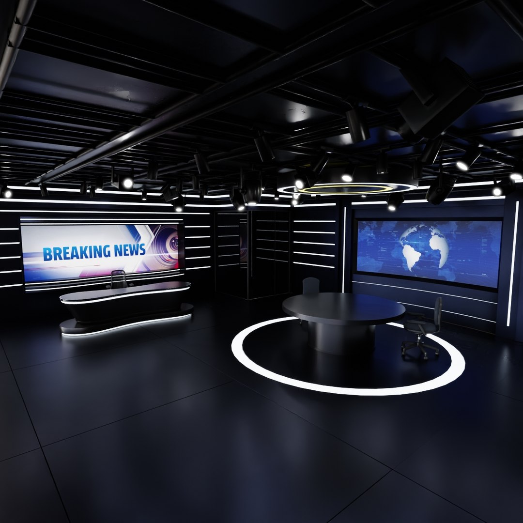 3 D Virtual TV News Studio Model - TurboSquid 2499171.