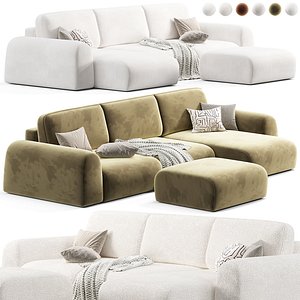 Corner sofa Lilt-2 Bucle White by Divan