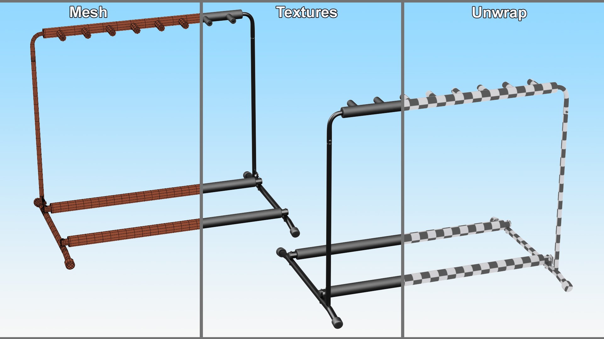 3D Guitar Stand Rack - TurboSquid 2346043