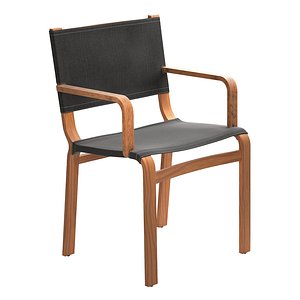 Bentwood Oak And Canvas Dining Chair 3D model