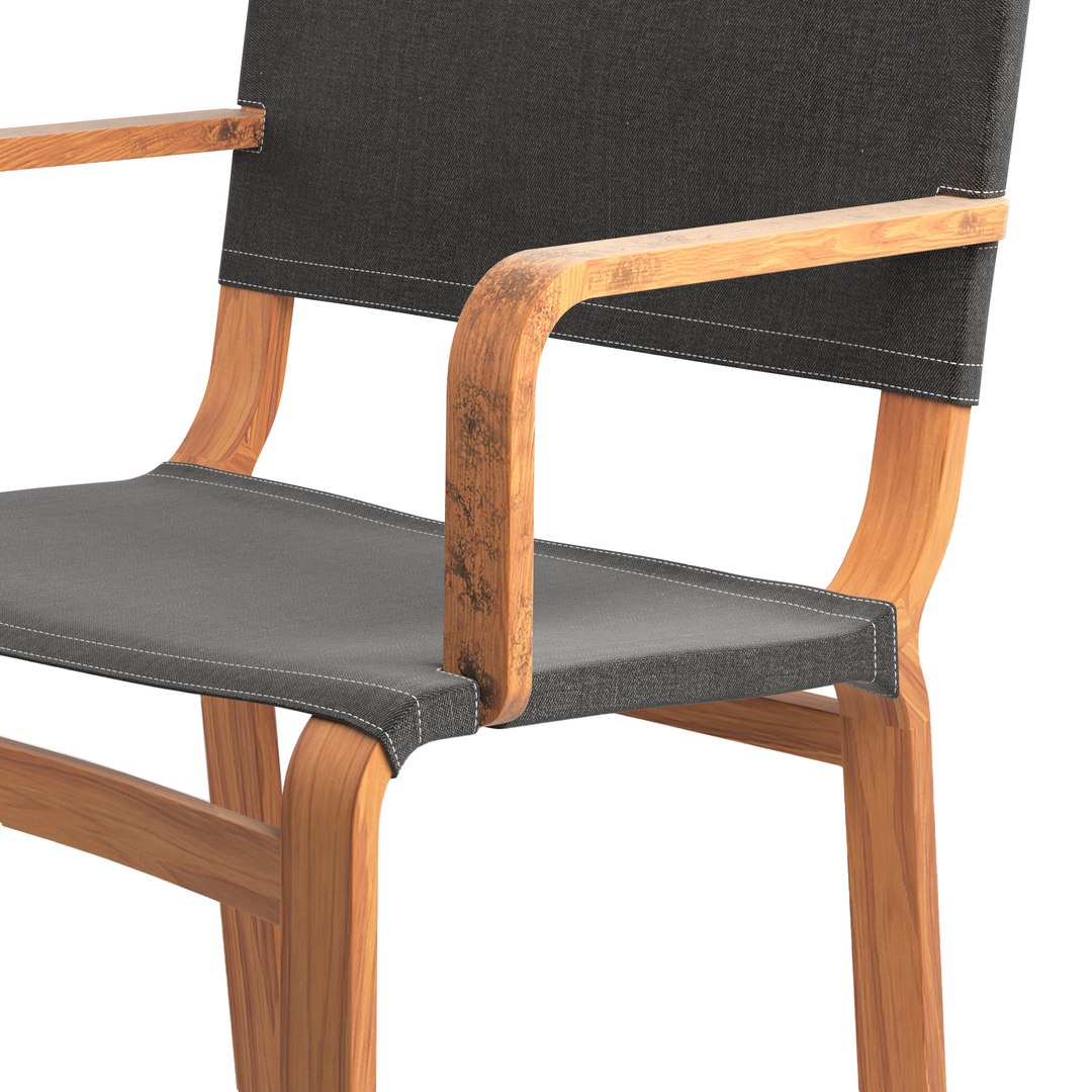 Bentwood Oak And Canvas Dining Chair 3D Model - TurboSquid 1883158