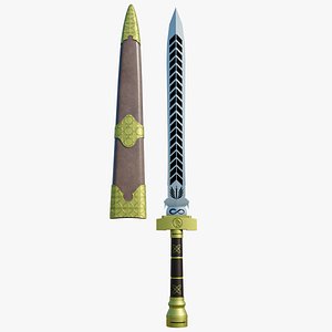 Fantasy Sword PBR Unity UE Arnold V-Ray Textures Included