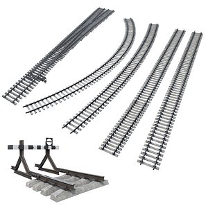 RAILROAD TRACK set N2 3D model
