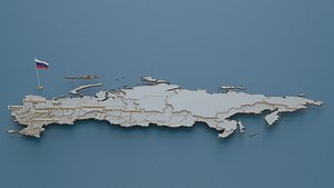 Russia detailed Map with Animated Flag